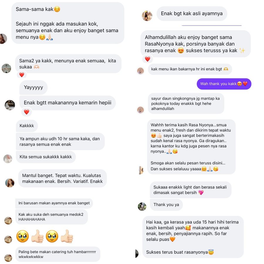 Testimoni pelanggan Rasa Nyonya via WhatsApp