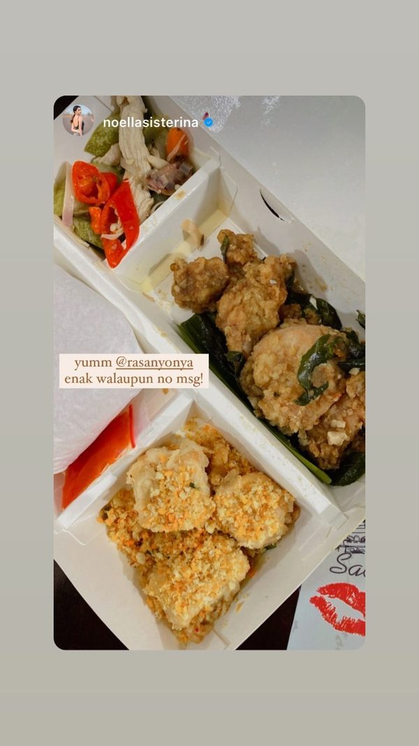 Instagram story Noella Sisterina tentang Rasa Nyonya